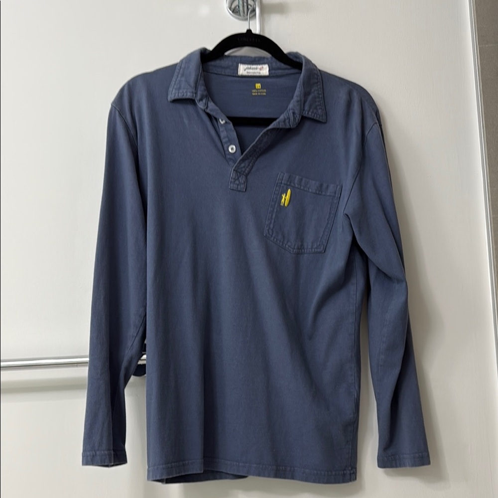 johnnie-O Blue Long Sleeve Tee Casual Comfort